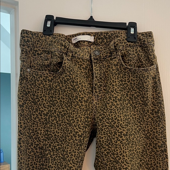 Zara Brown Leopard Print Skinny Jeans - Picture 3 of 5